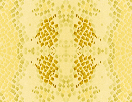 Seamless Snake Pattern. Python Leather Wild Surface. Trendy Jungle Background. Yellow and Gold...