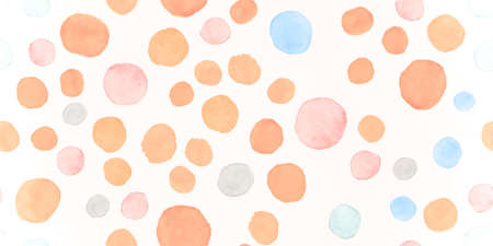 Seamless Circle Template. White Watercolour Stains Element. Simple Decorative Drops. Happy Circular Confetti. Seamless Circle Surface. Orange Simple Watercolor Blots. Blue Circle Textile.の写真素材