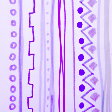 Lavender Handmade Stripes. Modern Line Illustration. Watercolour Fabric Print. Geometric Ethnic Pattern. Lilac Brush Paint Handdrawn Stripes. Stroke Background. Pink Hand Drawn Stripe.の写真素材