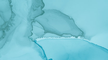 Watercolour Wave Illustration. Green Pastel Fluidの写真素材