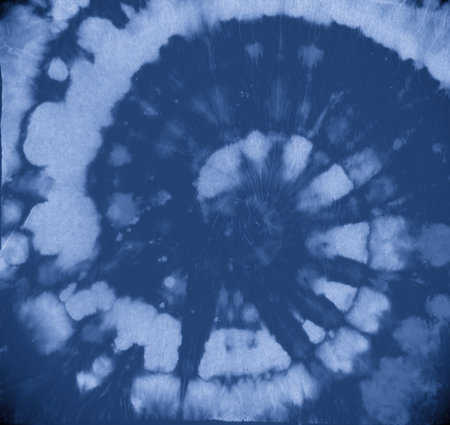 Indigo Tie Dye. Color Dyed Background. Hippieの写真素材