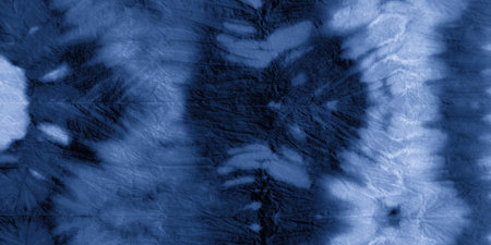 Blue Batik Pattern. Irregular Effect. Abstractの写真素材