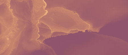 Ink Gold Texture. Orange Luxury Liquid. Red Art