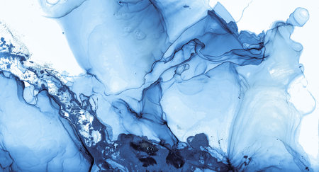 Oil Water Texture. Ink Flow Background. White and