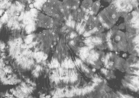 Tie Dye Fabric. White Batik Print. Abstract Psychedelic Kaleidoscope. Tie-Dye Art Pattern. Artistic...