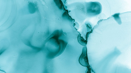 Green Pastel Flow Liquid. Blue Sea Gradient Abstraction. Pastel Fluid Design. Blue Ocean Modern...