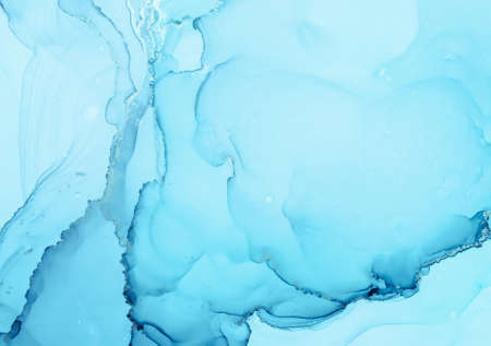 Ink Colours Mix Water. Art Flow Background. Blue Alcohol Effect. Mixing Inks. Snow Light Print. Indigo Oil Painting. Ethereal Modern Paper. Fluid Liquid Pattern. Abstract Ink Colours Mix.の写真素材