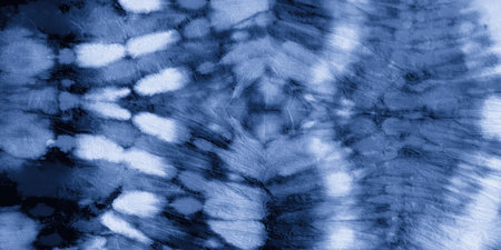 Blue Tie Dye Design. Retro Ink Zigzag. Watercolour Spots Print. Seaside Ethnic Boho Ornament. Shibori Design. Ink Vintage Zigzag. Seaside Handmade Painting. Dirty Tie Dye.の写真素材