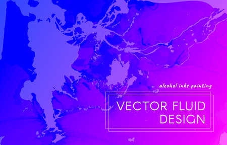 Abstract Fluid. Art Purple Graphic Marble. Creative Liquid Poster. Alcohol Inks Paint Texture. Modern Abstract Fluid. Vector Flow Background. Minimal Gradient Motion. Dynamic Abstract Fluid.のイラスト素材