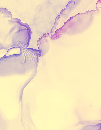 Wedding Card Design. Yellow Pastel Fluid Water. Contemporary Paint Background. Fashion Alcohol Ink Stains Marble. Wedding Card Template. Pink Pastel Fluid Splash. Pink Wedding Invite Template.の写真素材