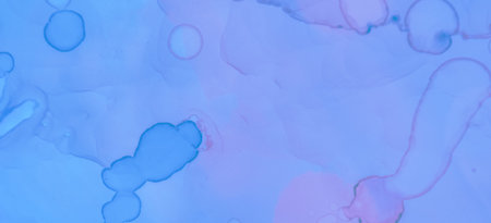 Pastel Flow Water. Blue Contemporary Paint Wallpaper. Creative Ink Stains Pattern. Creative Ink...