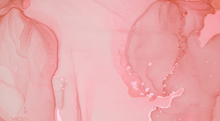 Delicate Luxury Marble. Acrylic Mix. Ink Wave Effect. Abstract Paper. Gentle Art Print. Alcohol Pink...