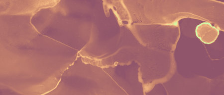 Ink Gold Texture. Red Glitter Liquid. Orange Art Hot Volcano Abstraction. Brown Hell Artistic Foil....