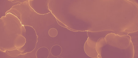 Ink Golden Surface. Red Volcanic Liquid. Orange Art Hot Lava Abstraction. Brown Hell Artistic Foil....
