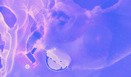 Graphic Flow Illustration. Pink Futuristic Modern Splash. Bright Oil Concept. Purple Graphic Paint...