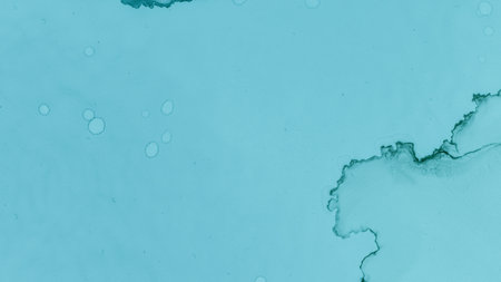 Contemporary Color Illustration. Pastel Flow Water. Blue Sea Creative Abstraction. Green Pastel Flow Design. Blue Ocean Gradient Abstraction. Watercolor Wave Background. Ink Stains Marble.の写真素材