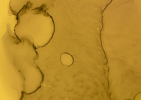 Black and Yellow Abstract Acrylic Backdrop. Rock Flow Background. Watercolor Motion Effect. Artistic...