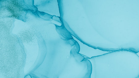 Green Pastel Fluid Splash. Blue Sea Gradient Abstraction. Watercolour Color Background. Watercolor...