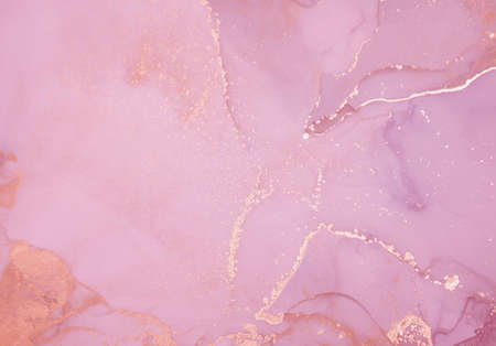 Rose Ink Wash Pastel. Marble Mix. Art Flow Effect. Acrylic Wall. Elegant Fluid Design. Alcohol Ink Pastel. Feminine Background. Creative Abstract Painting. Watercolour Ink Wash.の写真素材