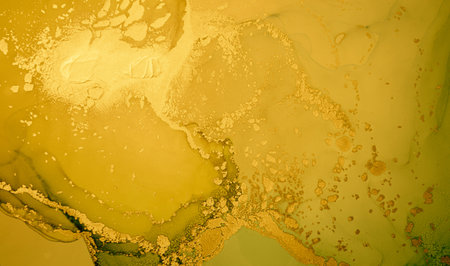 Wedding Invite Design. Yellow Pastel Flow Liquid. Contemporary Wave Background. Gradient Alcohol Ink...
