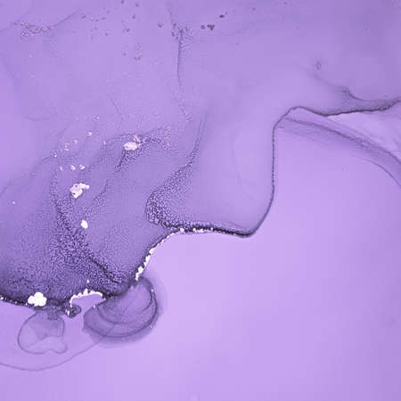 Purple Liquid Paint Waves. Metallic Luxury Alcohol Ink Mix. Abstract Marble Print. Modern Liquid Paint. Ethereal Flow Wall. Gray Acrylic Oil Texture. Fluid Liquid Paint Waves.の写真素材