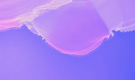 Graphic Fluid Background. Pink Watercolor Digital Effect. Bright Oil Texture. Violet Graphic Flow Illustration. Watercolor Minimal Cover. Blue Bright Oil Concept. Abstract Paint Template.の写真素材