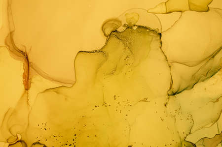 Gold Fluid Art. Liquid Abstract Wallpaper. Alcohol Ink Design. Marble Print. Fluid Art. Modern Wave Background. Golden Contemporary Splash. Luxury Acrylic Oil Illustration. Marble Fluid Art.の写真素材