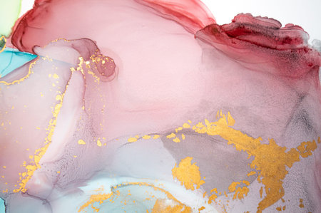 Glitter Abstract Liquid. Alcohol Ink Splash.