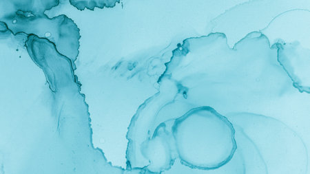 Pastel Fluid Splash. Blue Ocean Modern