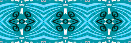 Seamless watercolor mosaic pattern. Hand drawn geometric ethnic background.の写真素材