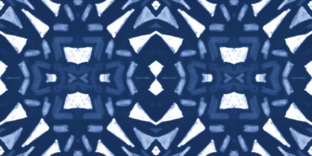 Seamless watercolor triangles pattern. Hand drawn geometric mosaic.