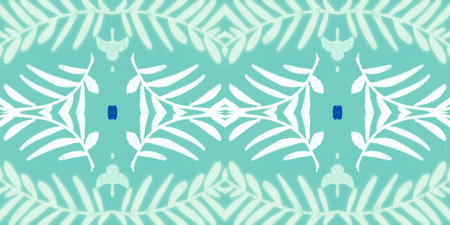 Abstract folk ornament. Seamless ethnic design. Watercolor flower background.