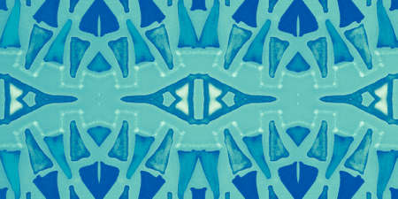 Seamless watercolor triangles pattern. Hand drawn geometric mosaic.の写真素材