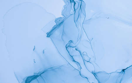 Mixing Inks. Fluid Wave Illustration. Blue Liquidの写真素材