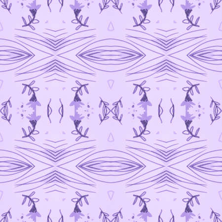 Hand drawn floral ethnic pattern. Seamless abstract batik print.の写真素材