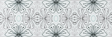 Hand drawn floral ethnic pattern. Seamless abstract batik print.の写真素材