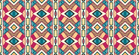 Navajo seamless pattern. Hand drawn ethnic background.の写真素材