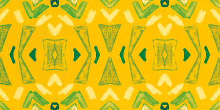 Seamless watercolor triangles pattern. Hand drawn geometric mosaic.の写真素材