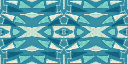 Seamless watercolor triangles pattern. Hand drawn geometric mosaic.の写真素材