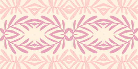 Seamless flower folk pattern. Abstract ethnic print. Watercolor batik background.