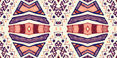 Seamless peruvian pattern. Hand drawn aztec illustration.の写真素材