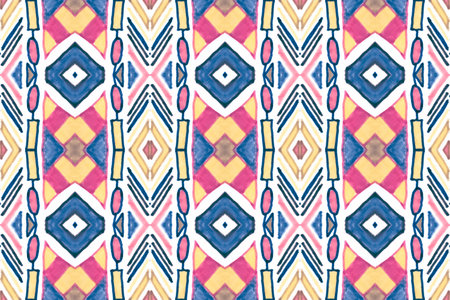 Seamless peruvian pattern. Hand drawn aztec illustration.