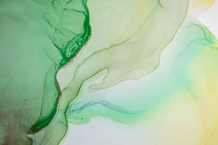 Metallic Abstract Liquid. Alcohol Inks on Canvas.の写真素材