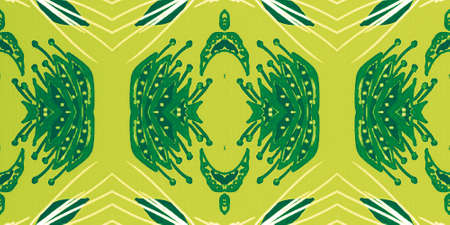 Seamless flower folk pattern. Abstract ethnic print. Watercolor batik background.の写真素材