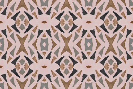 Seamless watercolor triangles pattern. Hand drawn geometric mosaic.