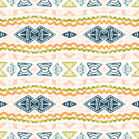 Navajo seamless pattern. Hand drawn ethnic background.の写真素材