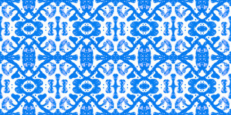 Majolica ornament. Seamless talavera design. Abstract portuguese ceramic.の写真素材