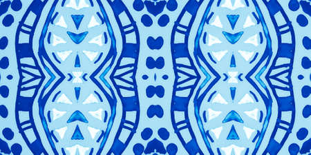 Seamless watercolor mosaic print. Geometric ethnic pattern.の写真素材