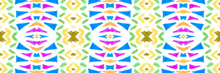 Seamless watercolor triangles pattern. Hand drawn geometric mosaic.