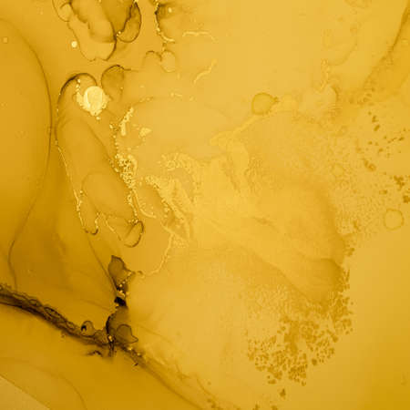 Gold Fluid Art. Abstract Liquid Illustration.の写真素材